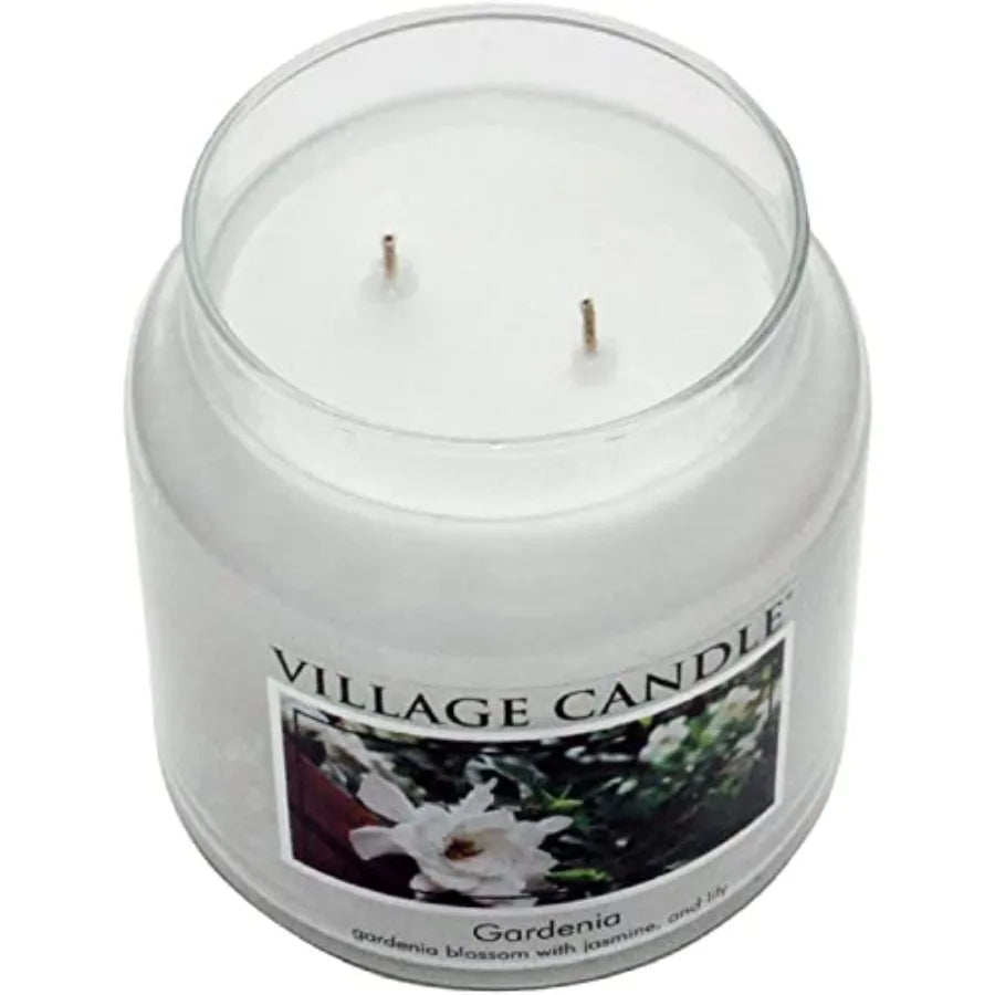 Gardenia Large Glass Apothecary Jar Scented Candle, 21.25 oz, White