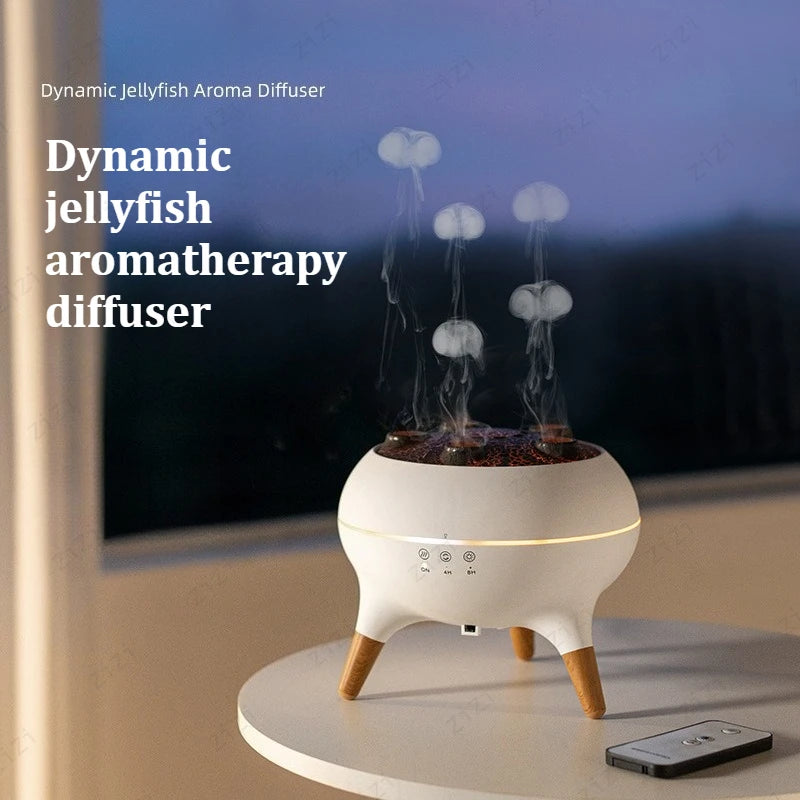 Dynamic Rainbow Jellyfish Essential Oil Fragrance Machine 250ml Essential Oil Diffuser Ultrasonic Porous Atomization Humidifier
